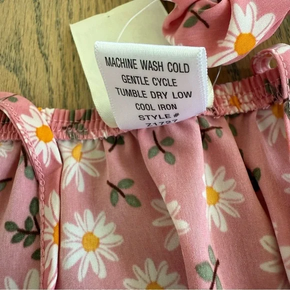 Jenna & Jessie Girls Pink Floral Off The Shoulder Kids Dress Size 10 - Picture 9 of 10